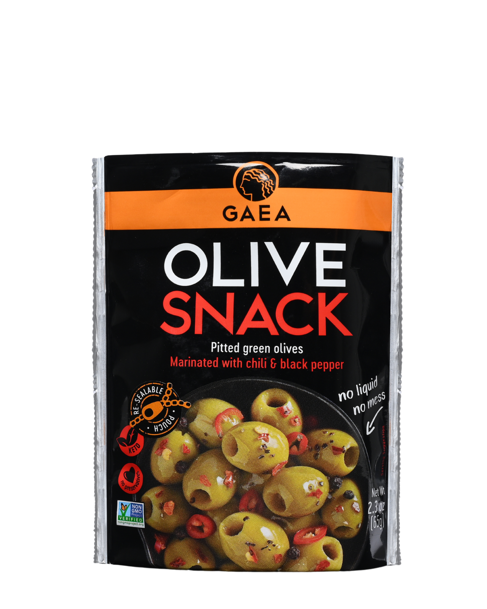 GAEA Green Olives Marinated with Chili & Pepper snack 1oz