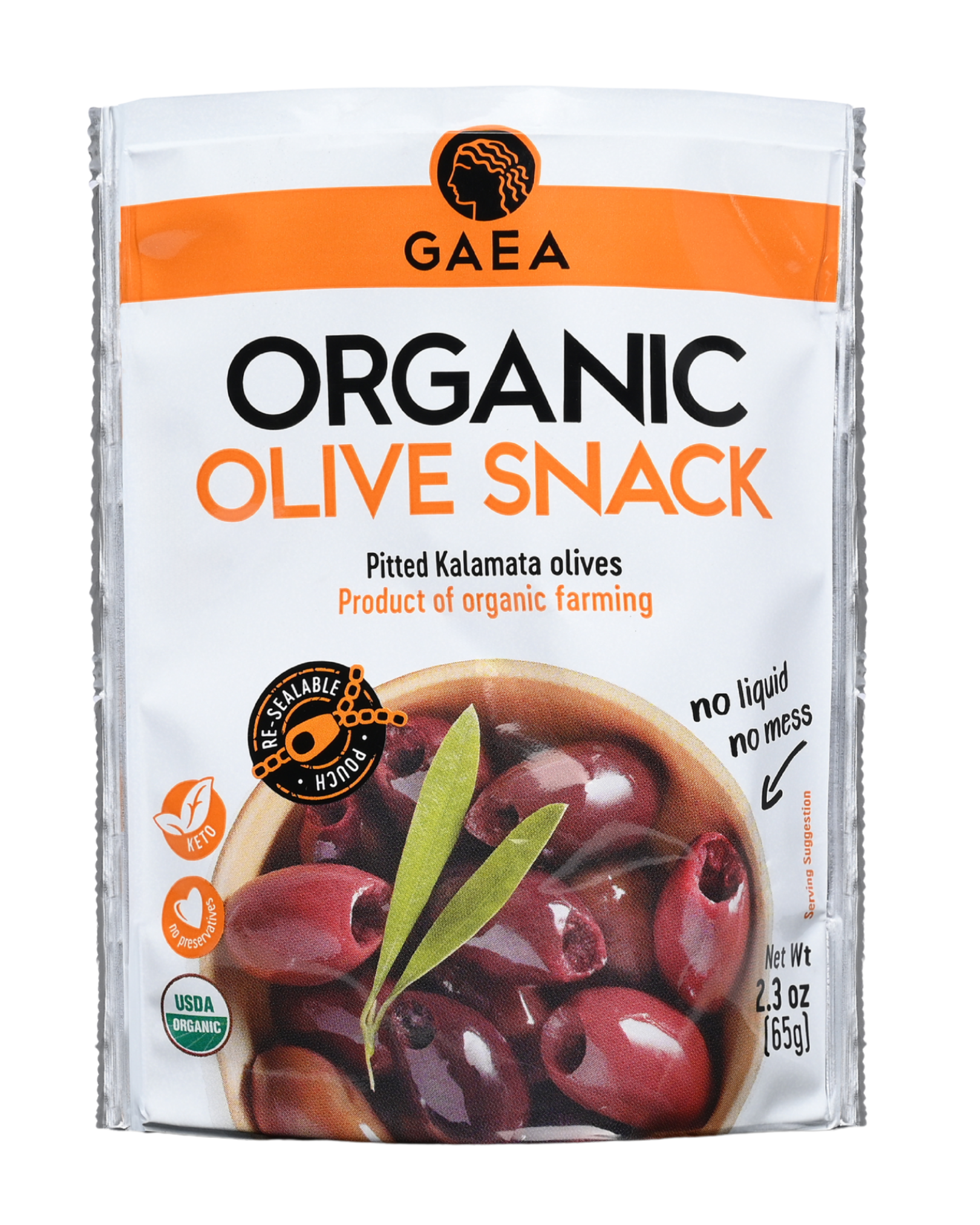GAEA Organic Olive Snack with pitted Kalamata olives 2.3oz