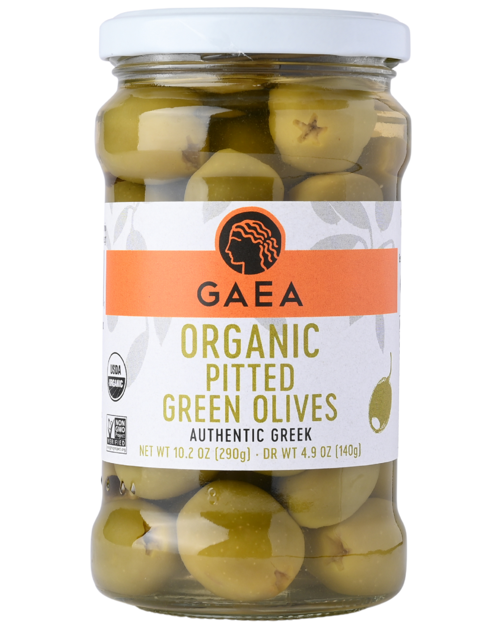 GAEA Organic Pitted Green Olives 10.2 oz