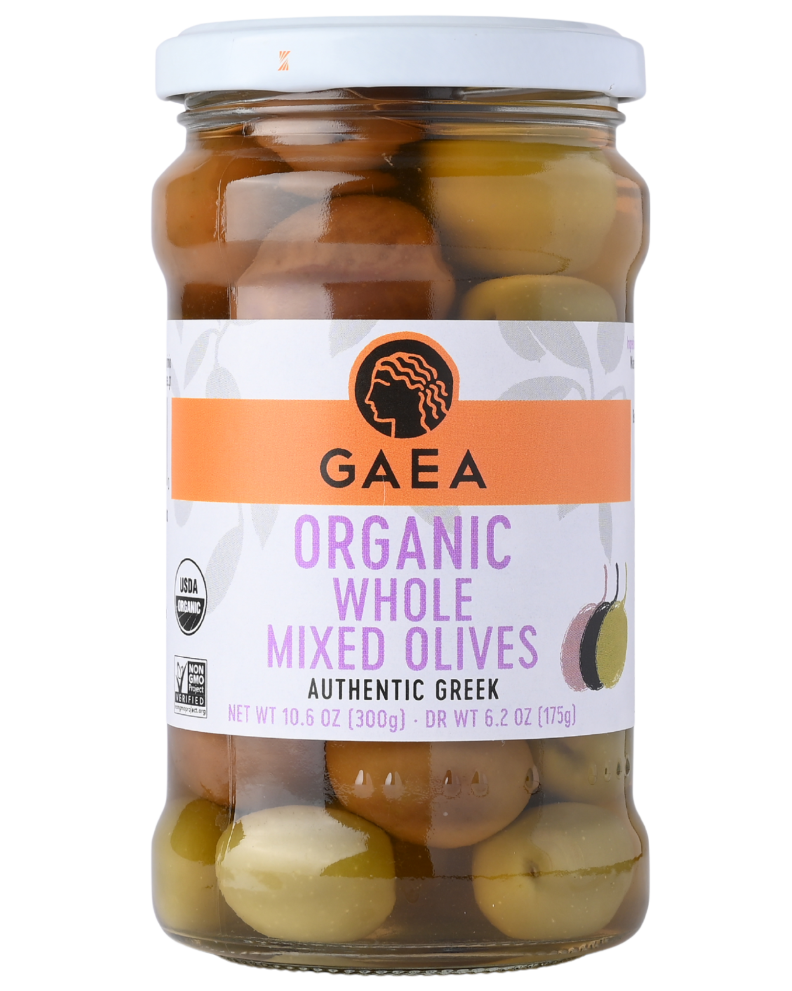 GAEA Pitted Organic Mixed olives in brine 10.6oz