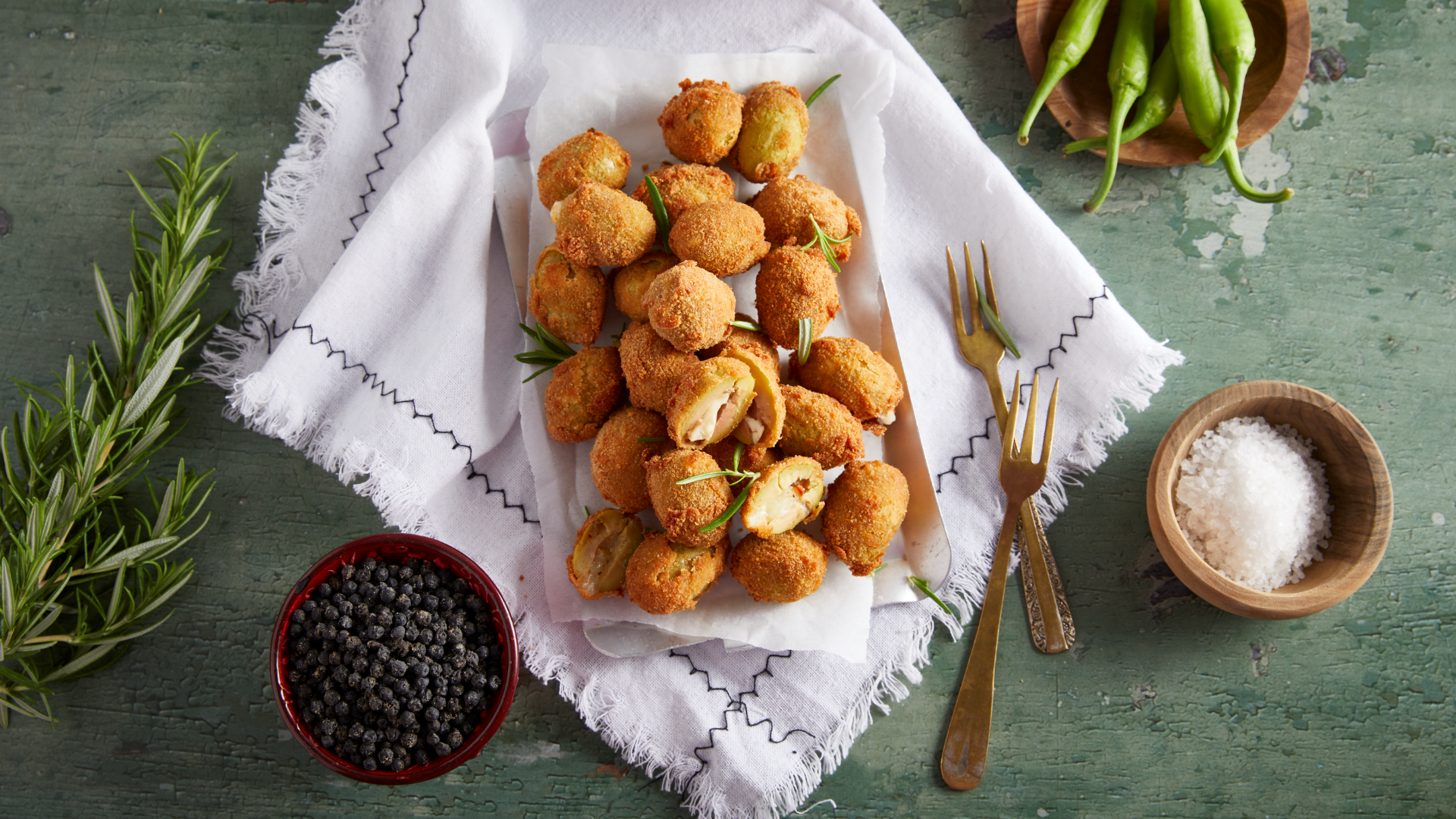 Traditional Greek Fried Olives