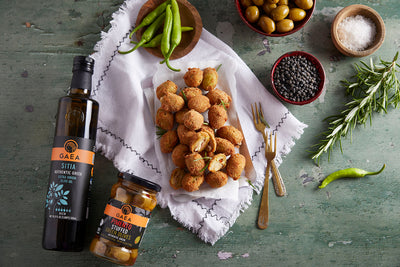 Traditional Greek Fried Olives