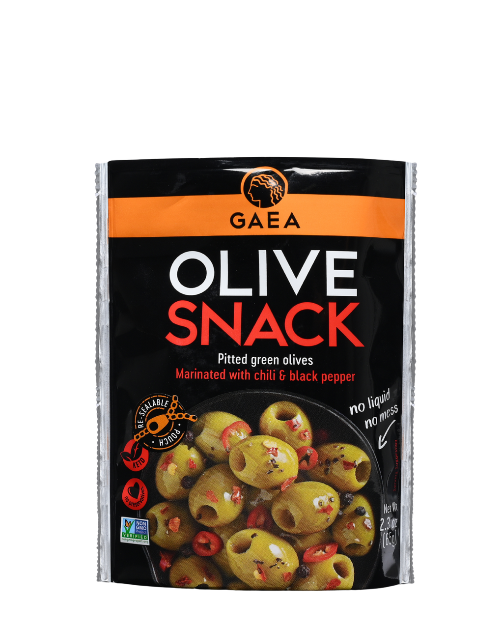 GAEA Green Olives Marinated with Chili & Pepper snack 1oz