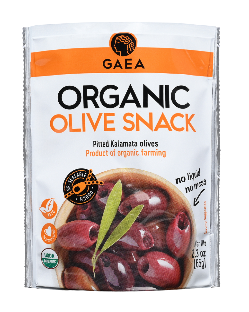 GAEA Organic Olive Snack with pitted Kalamata olives 2.3oz