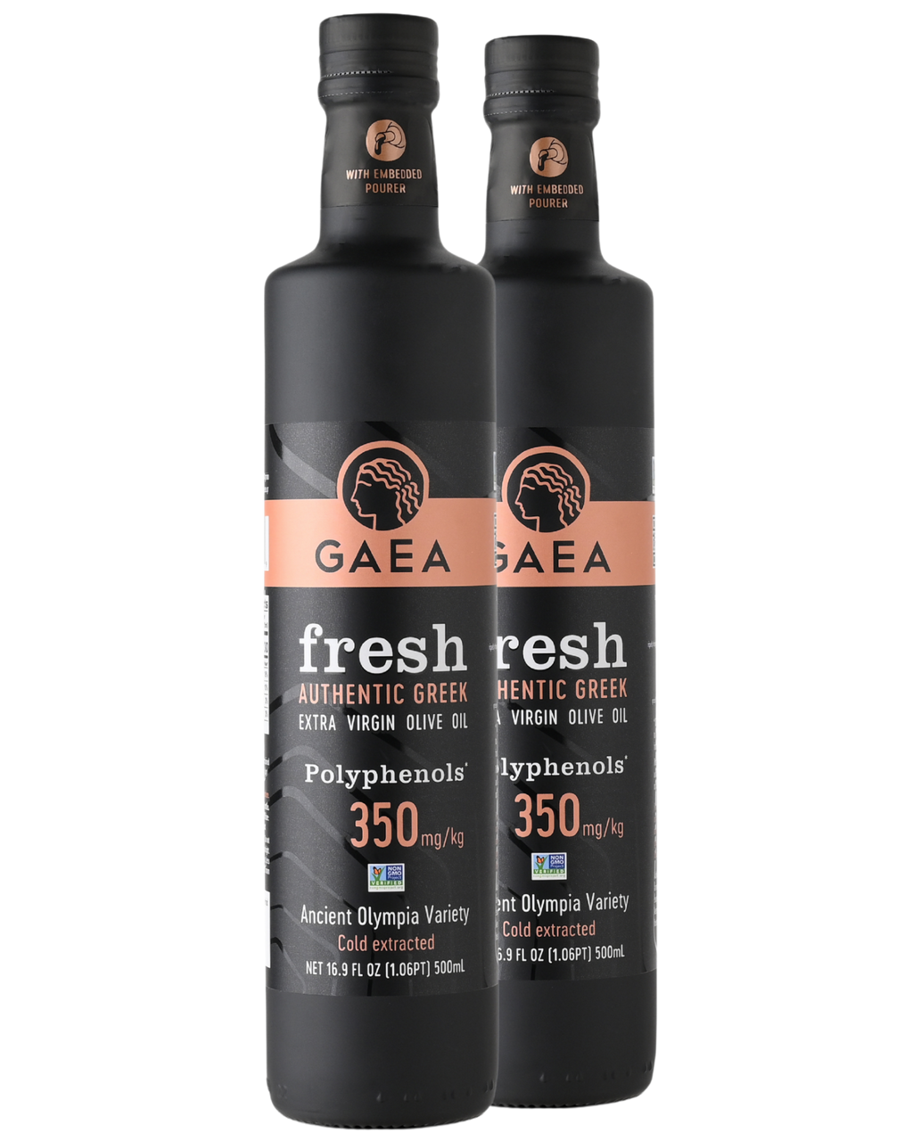 GAEA Fresh High-Polyphenol Greek Extra Virgin Olive Oil – Double pack 2*16.9 fl oz