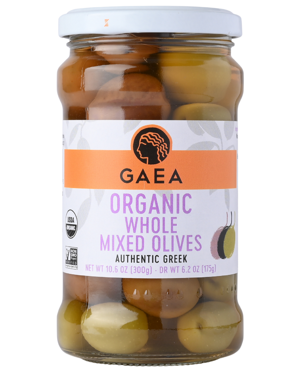 GAEA Pitted Organic Mixed olives in brine 10.6oz