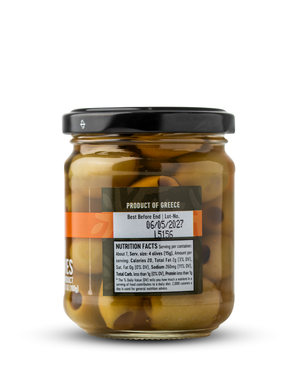 GAEA Pitted Green Olives – 6.5 oz Jar