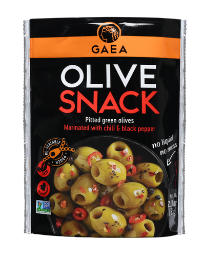 GAEA Green Olives Marinated with Chili & Pepper snack 2.3oz