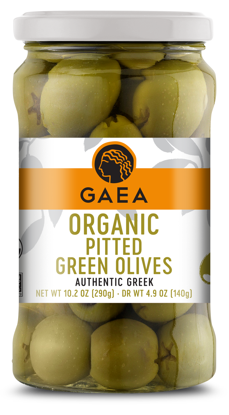GAEA Organic Pitted Green Olives 10.2 oz Gaea_USA