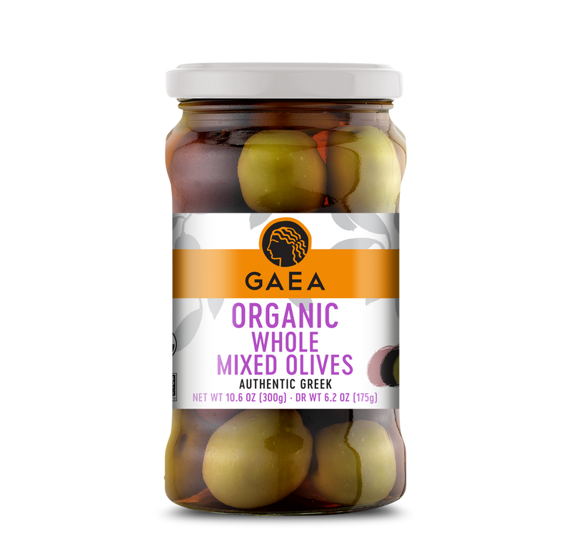 GAEA Pitted Organic Mixed olives in brine 10.6oz